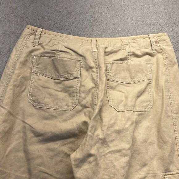 Eddie Bauer Pants Womens 10 Tall Beige‎ Linen Cargo Wide Leg,Pockets,Drawstring - Picture 11 of 16